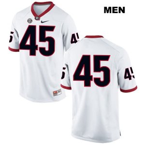 Men's Georgia Bulldogs NCAA #45 Luke Ford Nike Stitched White Authentic No Name College Football Jersey GNB3154ID